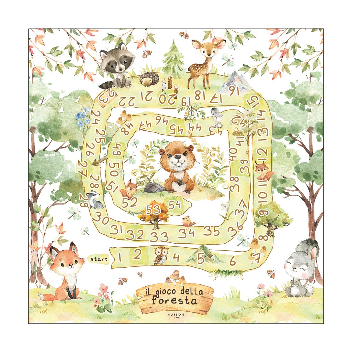 Tovaglia Gioco dell'oca in PVC - Gioco Della Foresta Gioco Oca Maison Sucrée