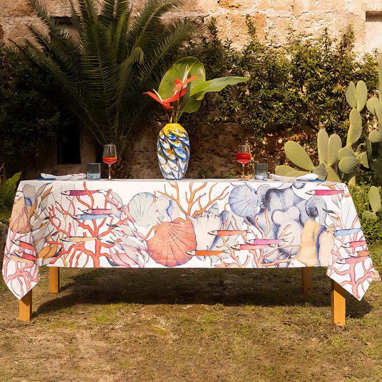 Tovaglia in Puro Cotone Fantasia Stampata - Salina Tovaglia Napking 180x270cm