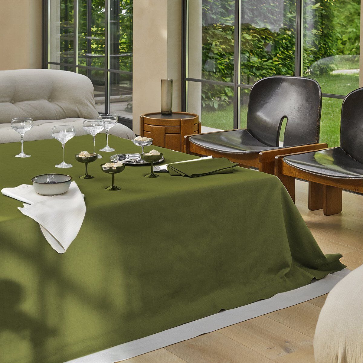 Tovaglia in Puro Cotone Fiammato - Sempre Tovaglia Fazzini 145x180cm Cactus