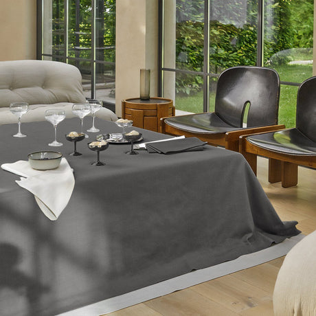 Tovaglia in Puro Cotone Fiammato - Sempre Tovaglia Fazzini 145x180cm Grigio
