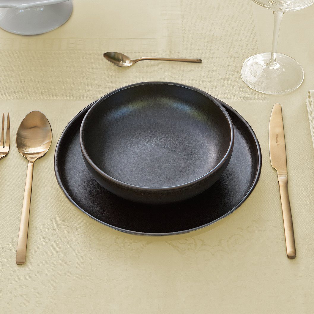 Tovaglia in Puro Cotone Jacquard - Aubergine Tovaglia Fazzini Panna 150x280