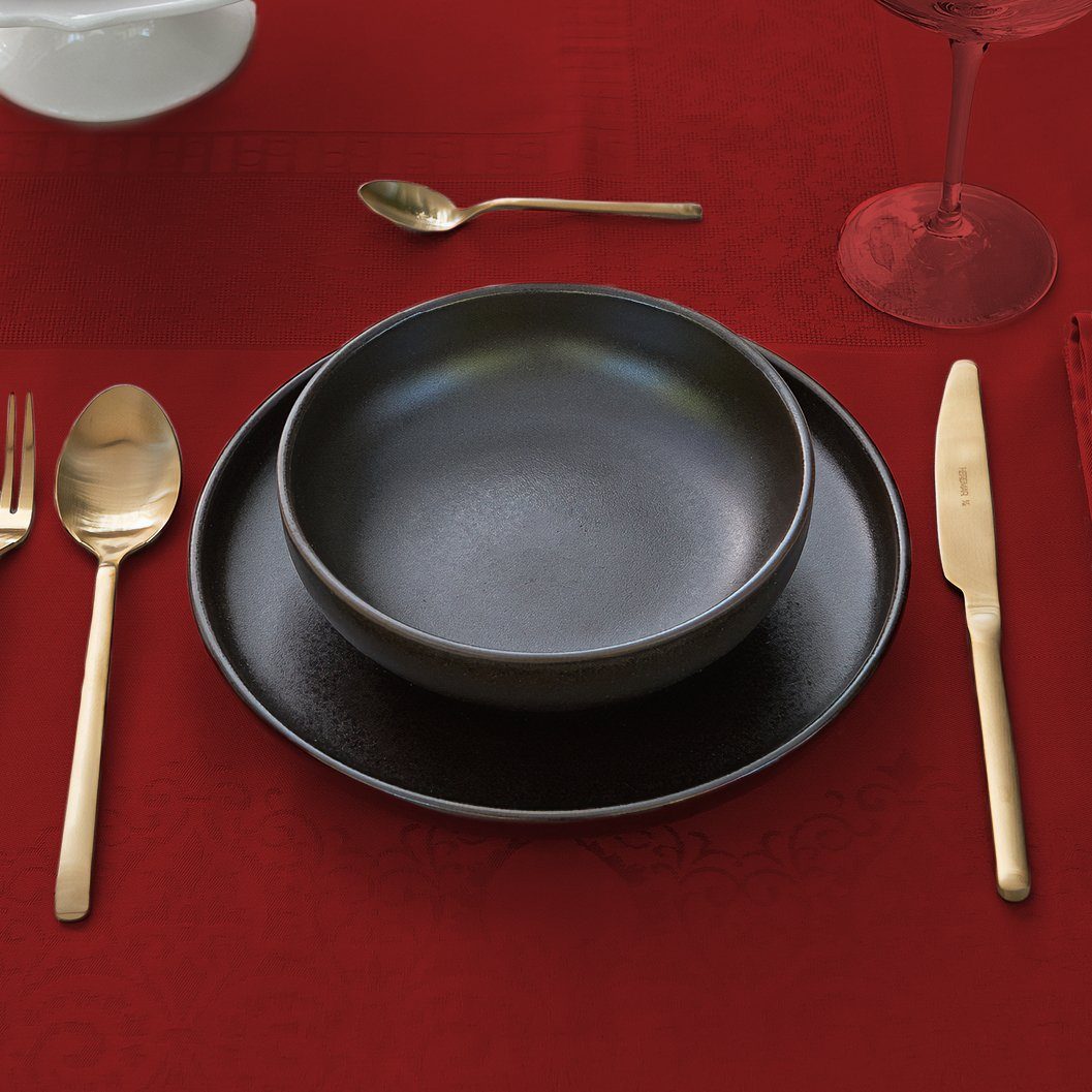 Tovaglia in Puro Cotone Jacquard - Aubergine Tovaglia Fazzini Rubino 150x280