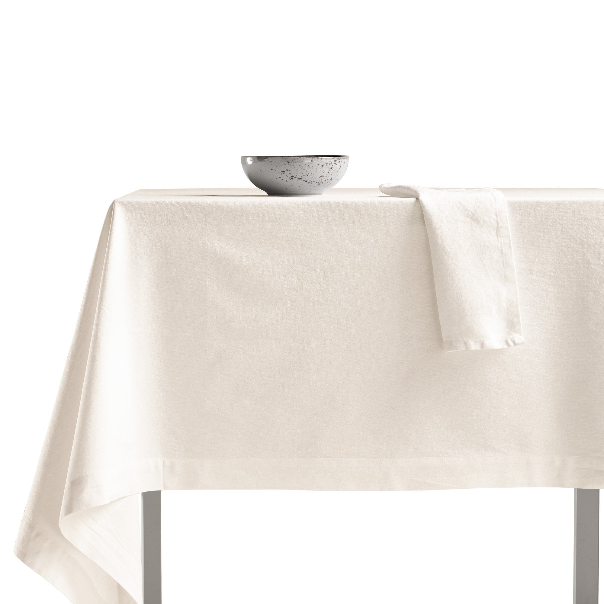 Tovaglia in Puro Cotone StoneWashed NO STIRO - Cales Tovaglia Lisola Avorio 140X180