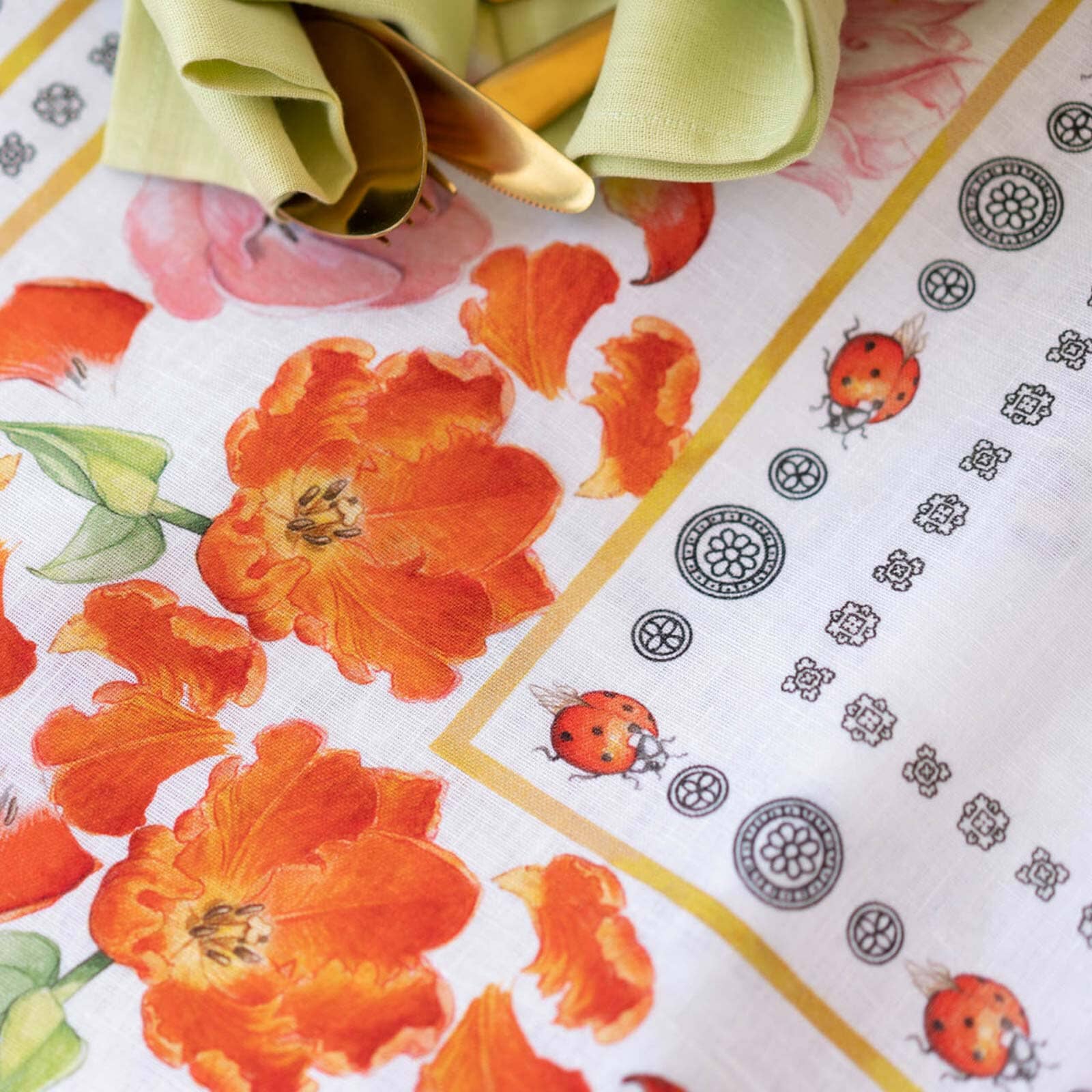 Tovaglia in Puro Lino con Fantasia - Tuli Tovaglia Tessitura Toscana Telerie