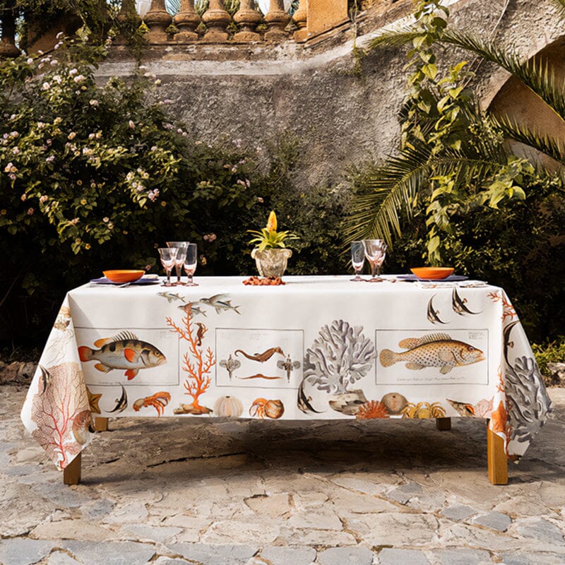 Tovaglia in Puro Lino Fantasia Stampata - Coral Bay Tovaglia Napking 160x220cm