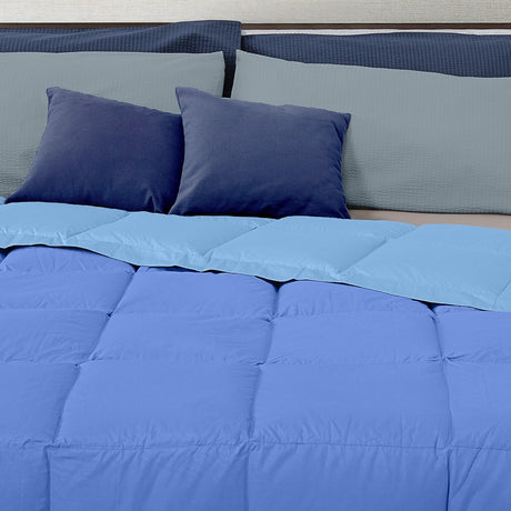 Trapunta Invernale Double Face in Cotone con imbottitura in piumino - Relax Sestriere Micro Trapunta Daunex Matrimoniale Azzurro