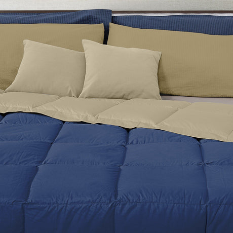 Trapunta Invernale Double Face in Cotone con imbottitura in piumino - Relax Sestriere Micro Trapunta Daunex Singola Blu