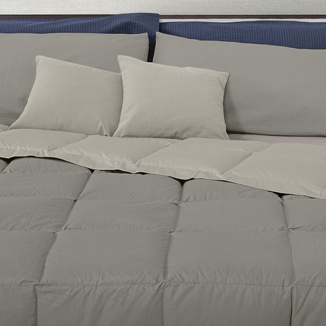 Trapunta Invernale Double Face in Cotone con imbottitura in piumino - Relax Sestriere Micro Trapunta Daunex Singola Tortora