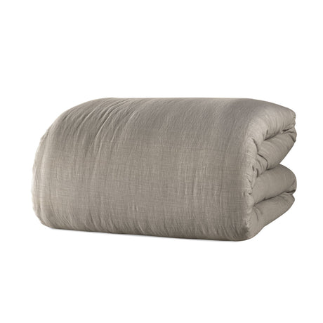 Trapunta in Cotone e Lino StoneWashed NO Stiro - Luxury Trapuntino Estivo Lisola Matrimoniale Grigio (Prisma)