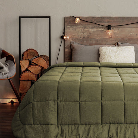 Trapunta in Lino Tinto in Capo - Columbia Trapunta Lisola