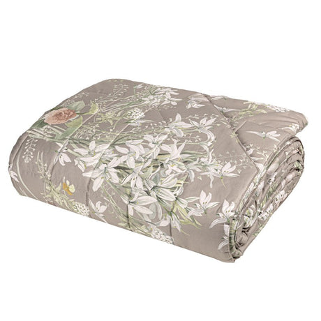 Trapunta in Raso di Puro Cotone Fantasia Floreale - Lilia Trapunta Fazzini Matrimoniale Sasso