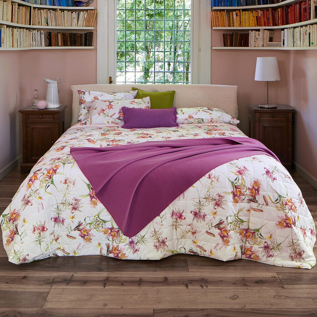 Trapuntino Leggero in Percalle di Cotone Fantasia Floreale - Villa Olmo Trapuntino Estivo Fazzini