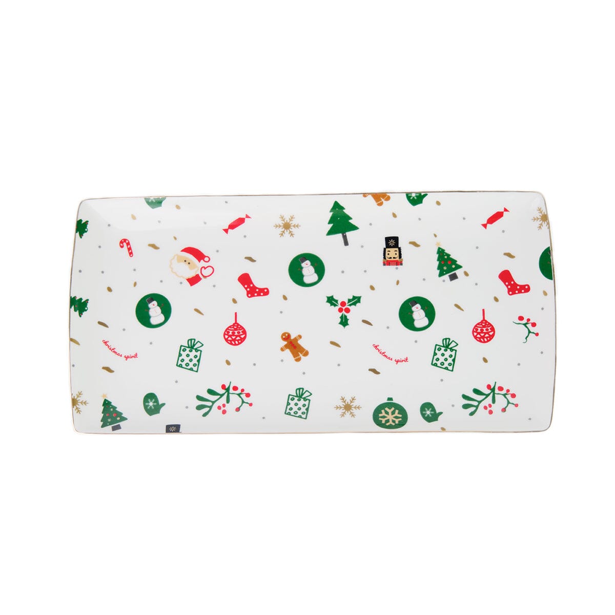 Vassoio per Colazione in Porcellana New Bone - Fantasia Del Natale Vassoio Colazione Villa Altachiara