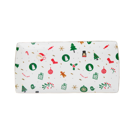 Vassoio per Colazione in Porcellana New Bone - Fantasia Del Natale Vassoio Colazione Villa Altachiara