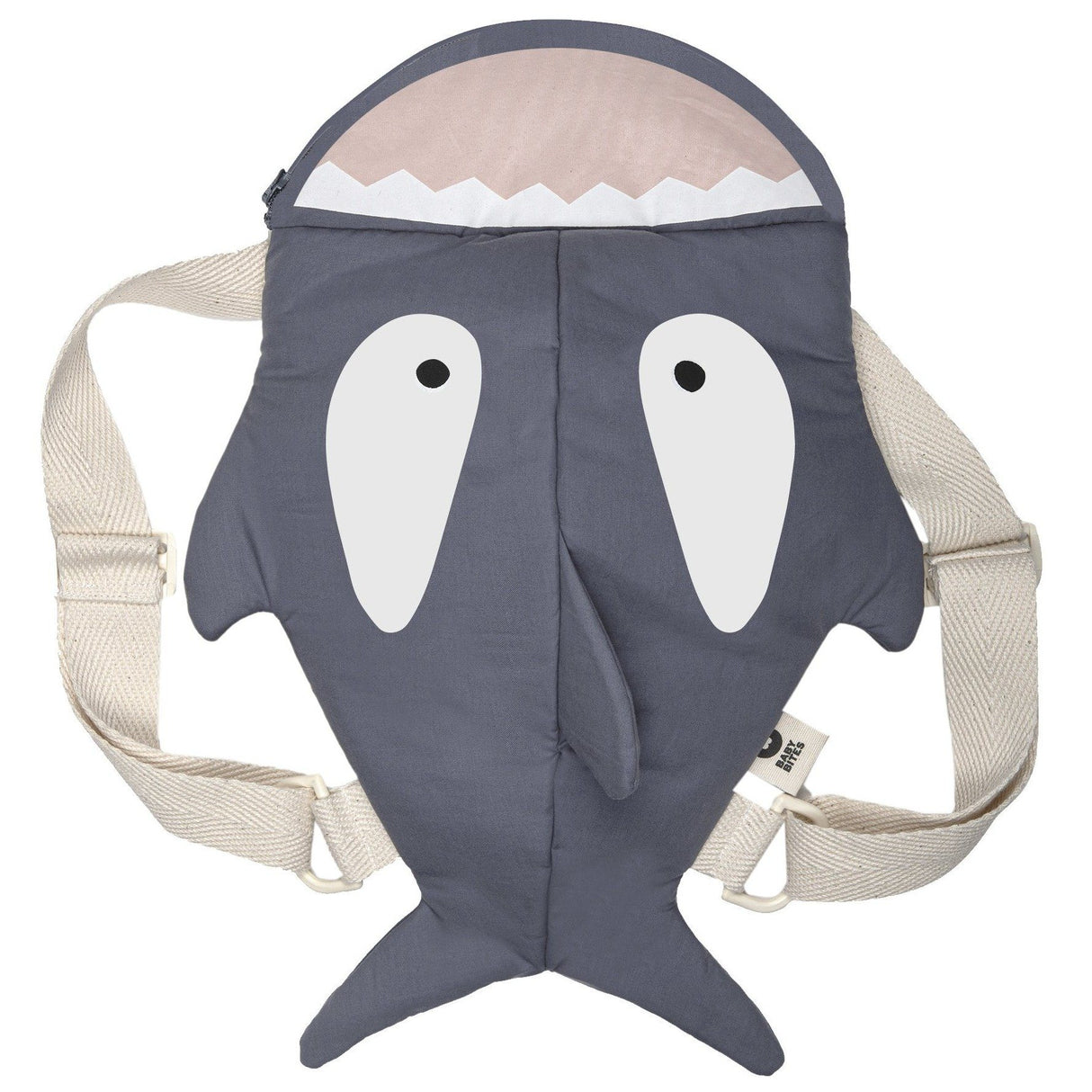 Zainetto in Puro Cotone Impermeabile - Shark Zaino Baby Bites Blu Ardesia