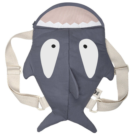 Zainetto in Puro Cotone Impermeabile - Shark Zaino Baby Bites Blu Ardesia