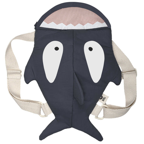 Zainetto in Puro Cotone Impermeabile - Shark Zaino Baby Bites Blu Navy