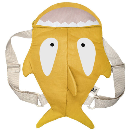 Zainetto in Puro Cotone Impermeabile - Shark Zaino Baby Bites Giallo Senape