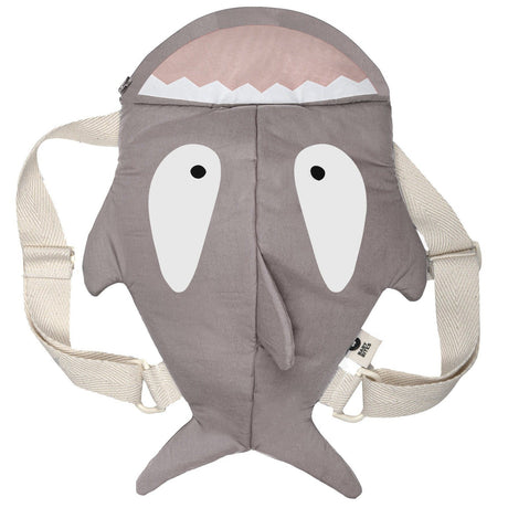 Zainetto in Puro Cotone Impermeabile - Shark Zaino Baby Bites Pietra