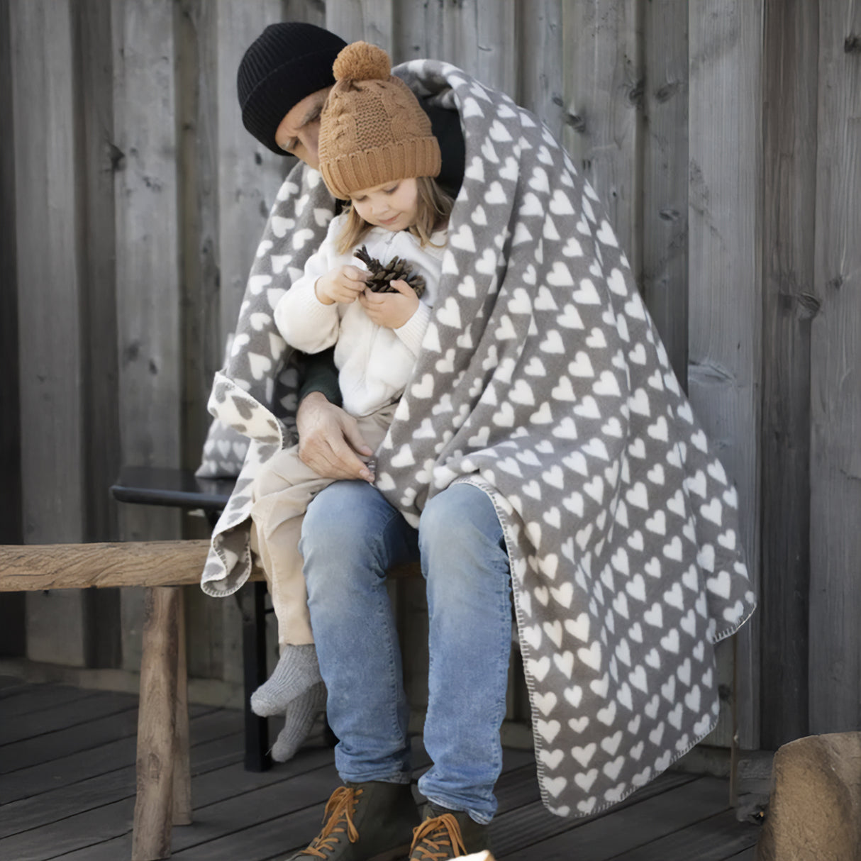 Coperta Invernale in Cotone - Hearts