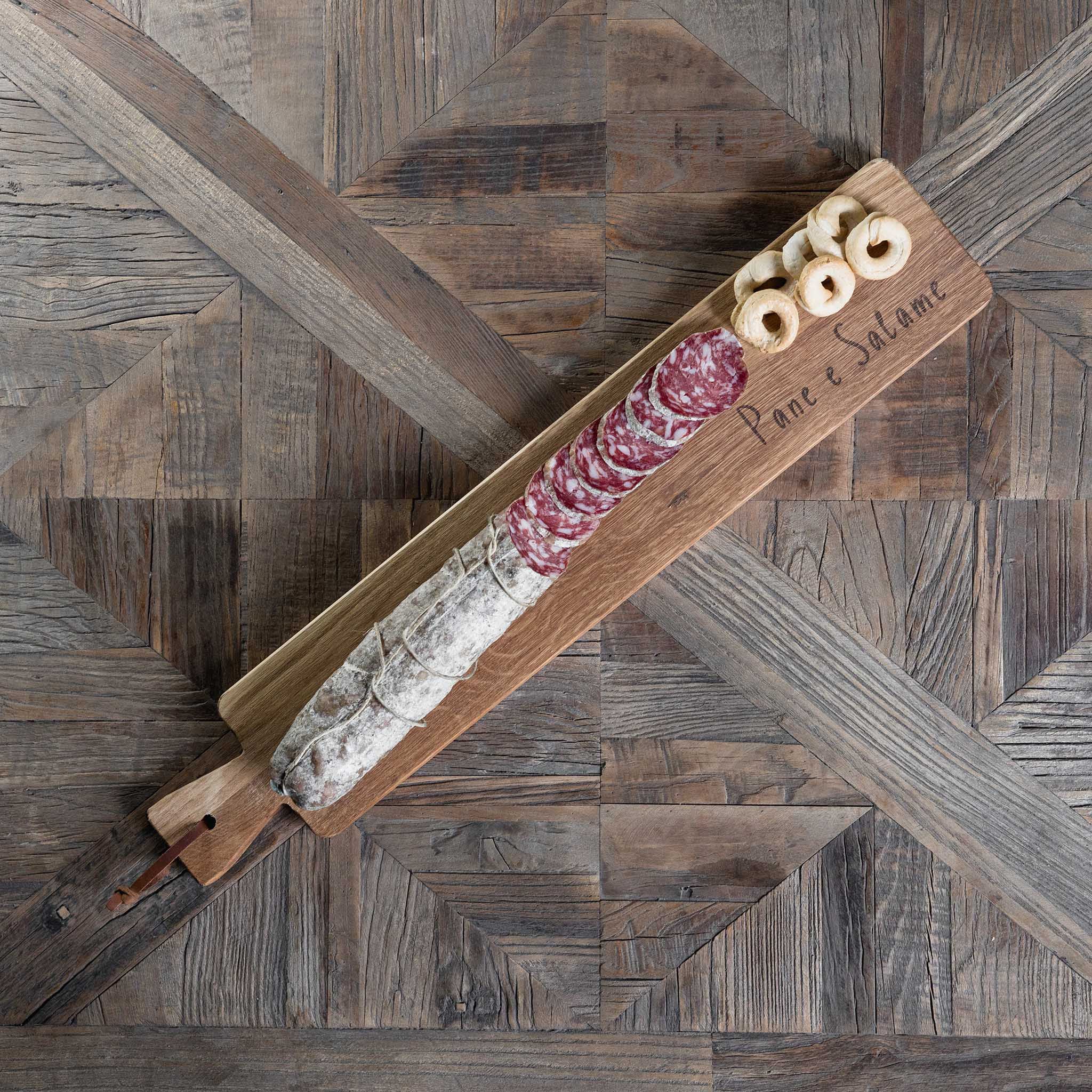 Tagliere in Legno di Rovere - Pane e Salame