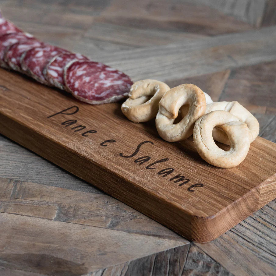Tagliere in Legno di Rovere - Pane e Salame