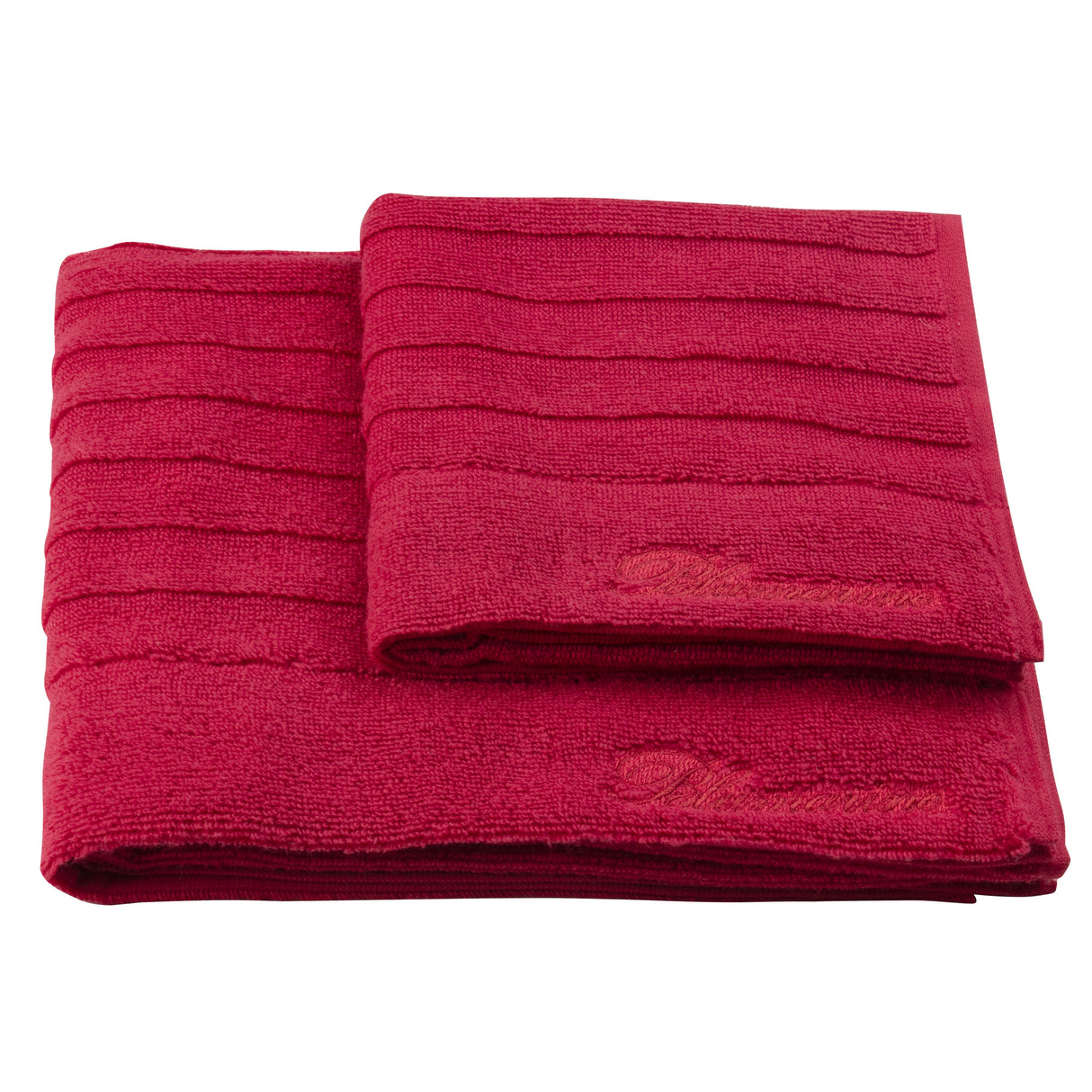 Coppia Asciugamani in Spugna di Cotone Jacquard - Mademoiselle