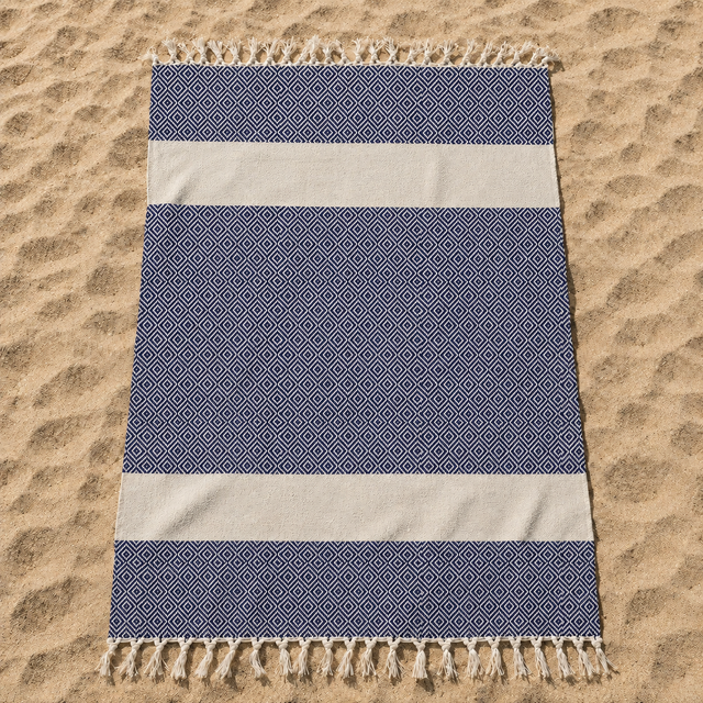 Telo Mare in Fouta di Puro Cotone Geometrico - Corfù
