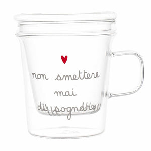 Infusore in Vetro Borosilicato Serigrafato - Non Smettere mai di Sognare