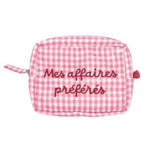 Pochette a Quadretti con Scritta Ricamata - Anna