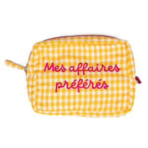 Pochette a Quadretti con Scritta Ricamata - Anna