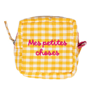Pochette a Quadretti con Scritta Ricamata - Giulia