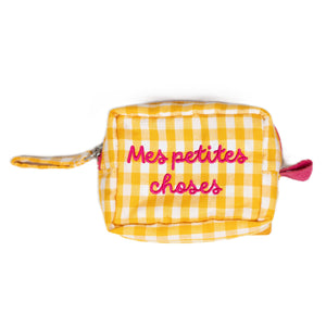 Pochette a Quadretti con Scritta Ricamata - Alice