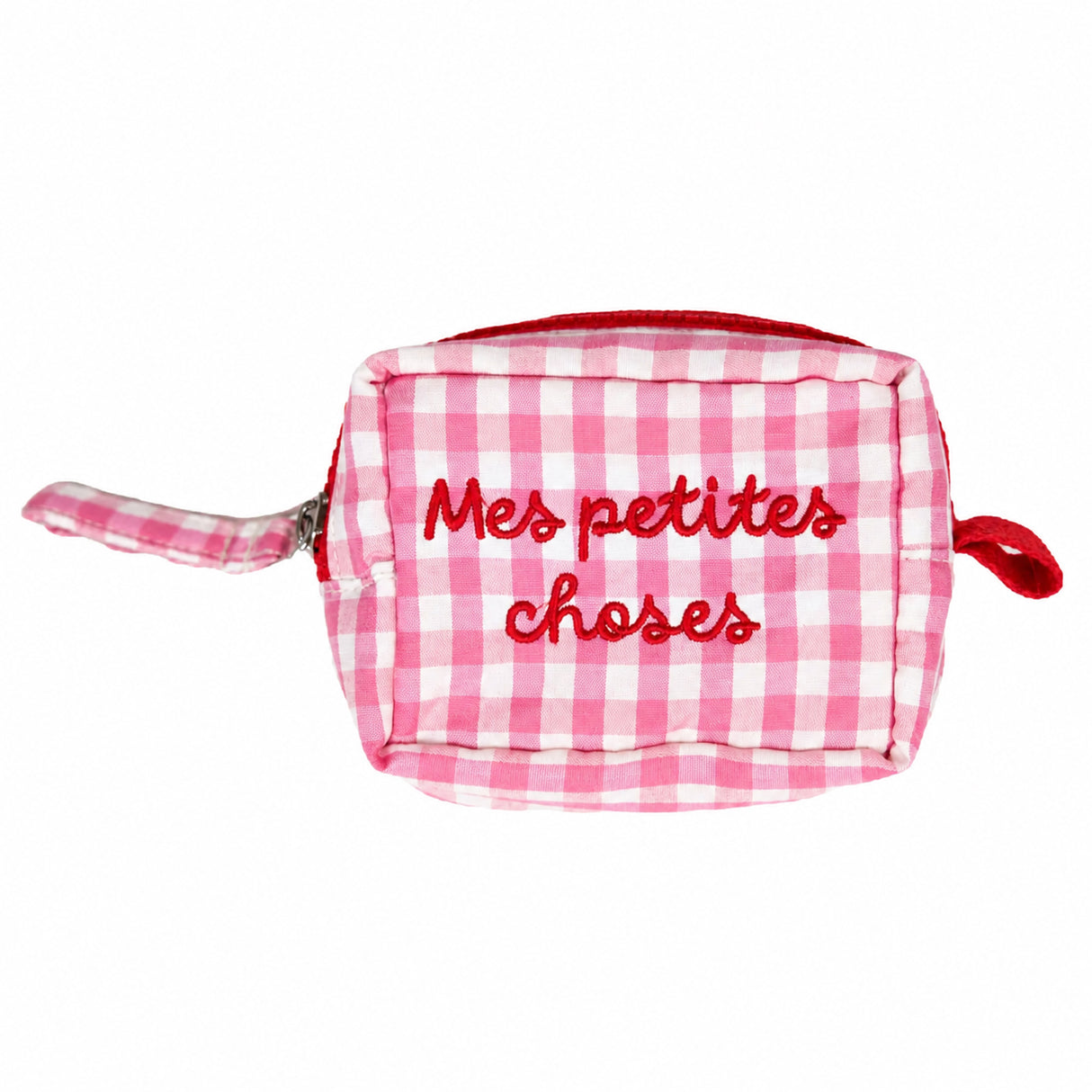 Pochette a Quadretti con Scritta Ricamata - Alice