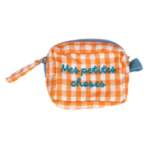 Pochette a Quadretti con Scritta Ricamata - Alice