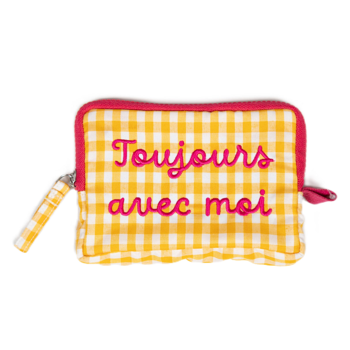 Pochette a Quadretti con Scritta Ricamata - Matilde