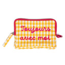 Pochette a Quadretti con Scritta Ricamata - Matilde