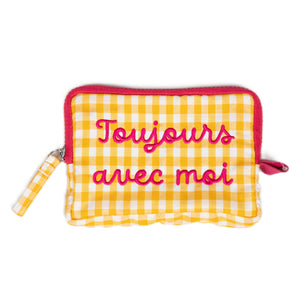 Pochette a Quadretti con Scritta Ricamata - Matilde
