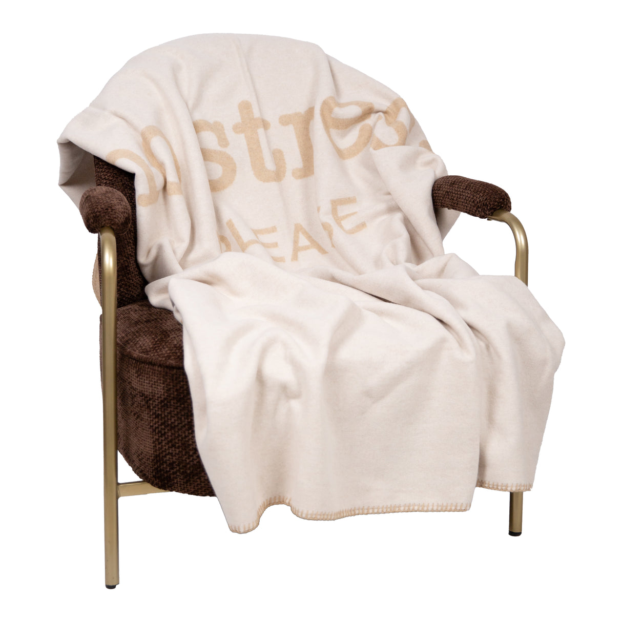 Plaid in Lana Cotta con Scritta - No Stress