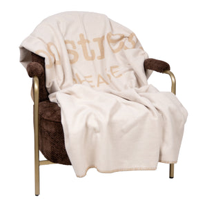 Plaid in Lana Cotta con Scritta - No Stress