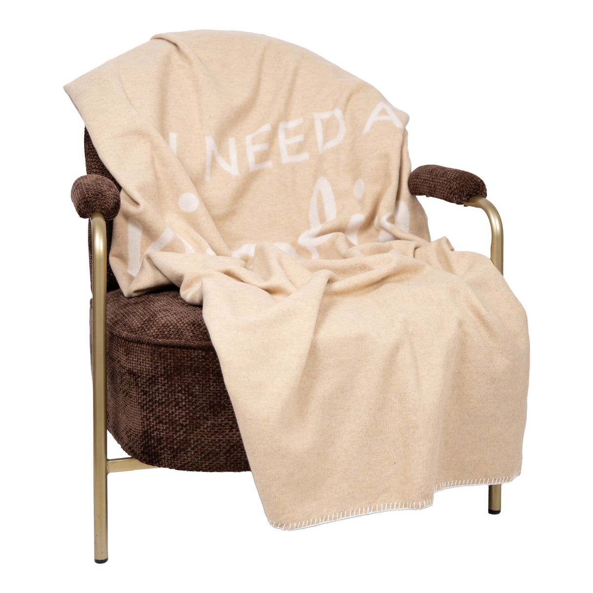 Plaid in Lana Cotta con Scritta - Pisolino