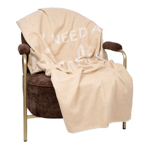 Plaid in Lana Cotta con Scritta - Pisolino