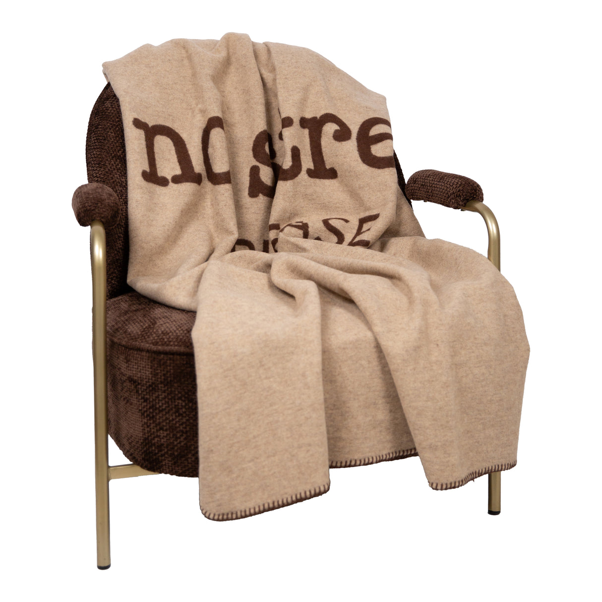 Plaid in Lana Cotta con Scritta - No Stress