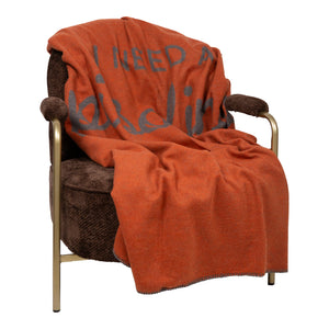 Plaid in Lana Cotta con Scritta - Pisolino