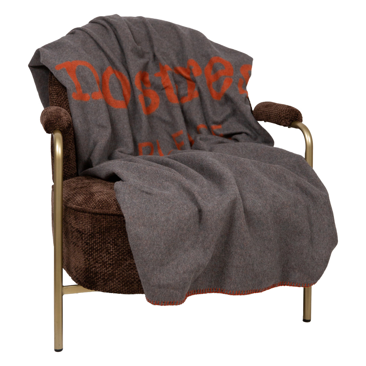 Plaid in Lana Cotta con Scritta - No Stress