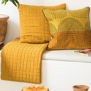 Copriletto in puro Cotone Stonewashed tinta unita - Swami