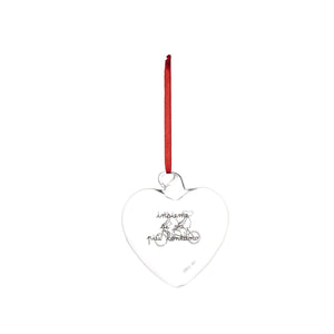 Cuore Decorativo in Vetro Borosilicato Serigrafato - Insieme si va Più Lontano