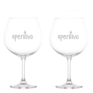 Set 2 Calici da Cocktail in Vetro Serigrafati - Aperitivo