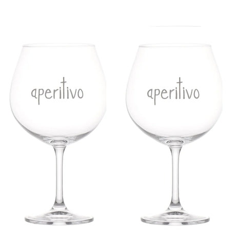 Set 2 Calici da Cocktail in Vetro Serigrafati - Aperitivo