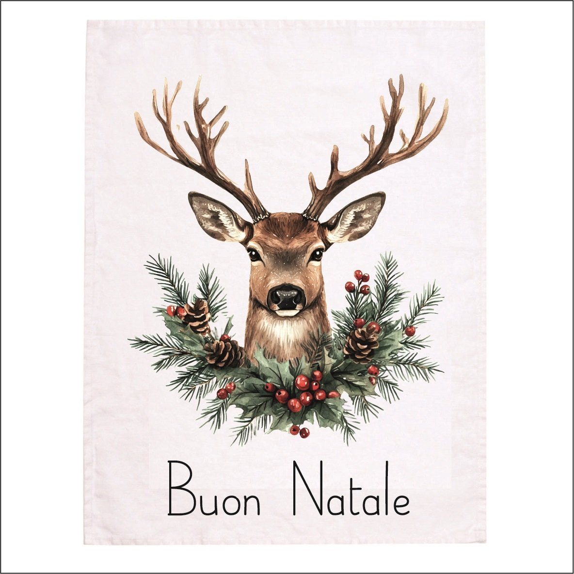Canovaccio in Lino Stonewashed - Buon Natale